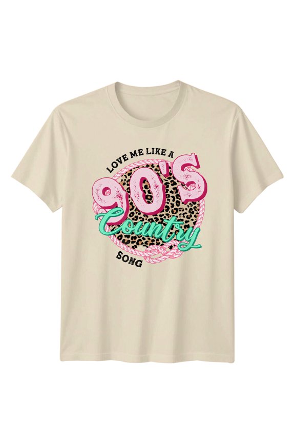 90'S Country Retro T-Shirt Vintage Style Leopard Print Tee All Size S-5XL