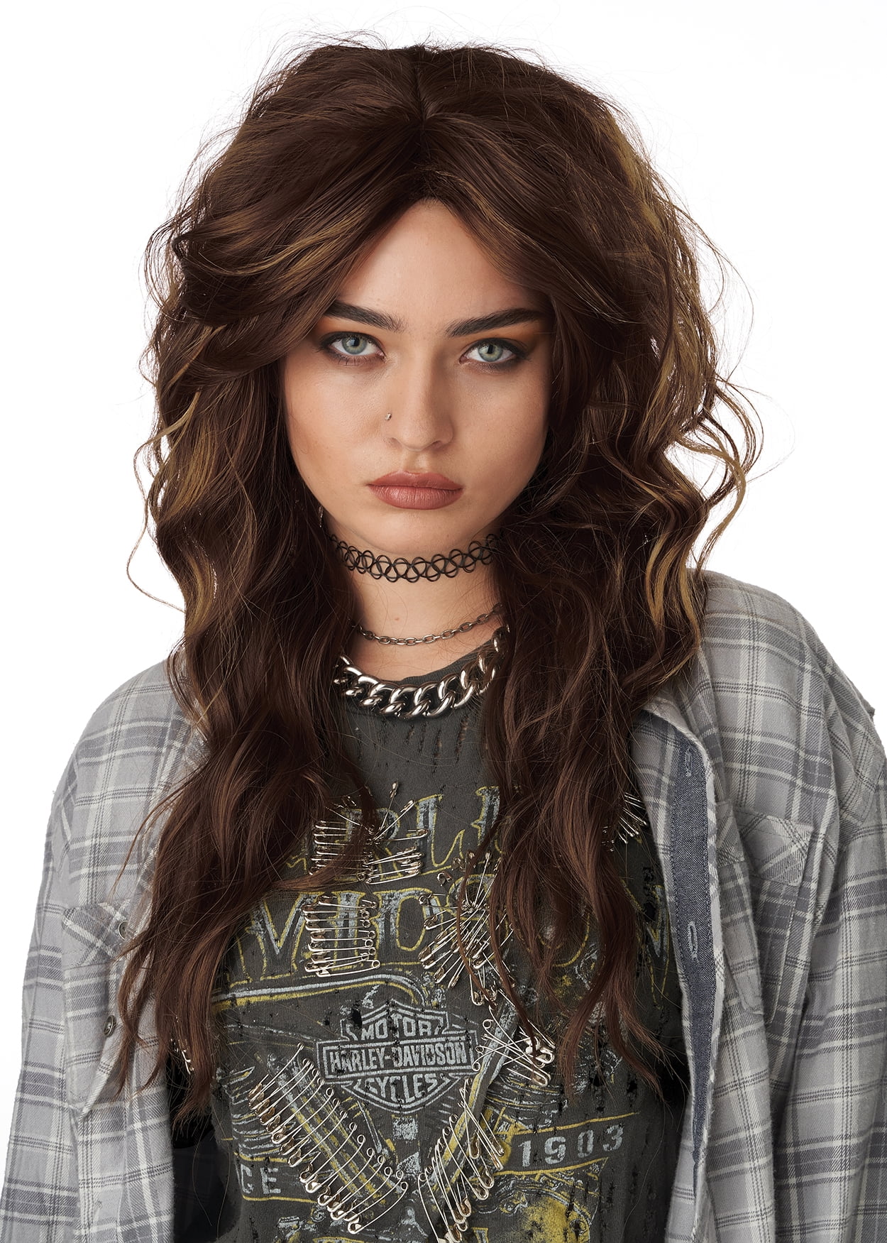 90'S Grunge Rocker Adult Wig (Brunette)