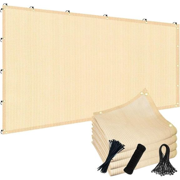 90% 8x20ft Sun Shade Cloth for Outdoor Deck Backyard Patio Garden Pergola Cover Canopy Beige