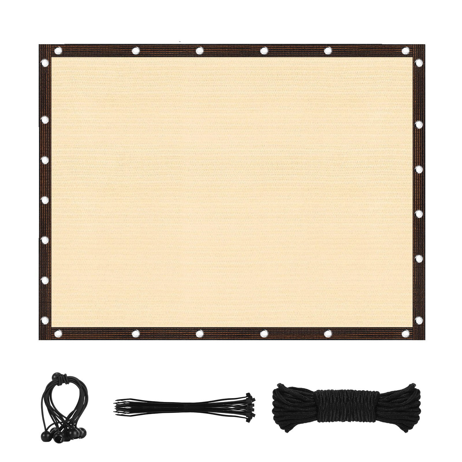 90% Shade Cloth, Durable Mesh Tarp Garden Shade with Grommets, Outdoor Sun Shade Net for Plant Pergola Patio (13.12x9.84FT,Beige)