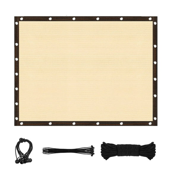 90% Shade Cloth, Durable Mesh Tarp Garden Shade with Grommets, Outdoor Sun Shade Net for Plant Pergola Patio (9.84x6.56FT,Beige)