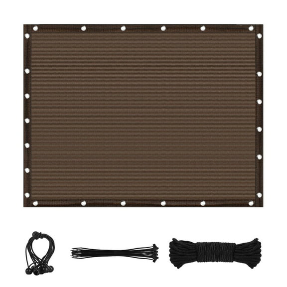 90% Shade Cloth, Durable Mesh Tarp Garden Shade with Grommets, Outdoor Sun Shade Net for Plant Pergola Patio (9.84x9.84FT,Mocha)