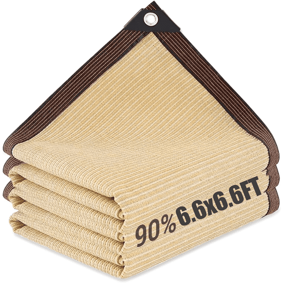 90% Shade Cloth for Patio, 6.6X6.6 FT Pergola Shade Cover, Breathable Sun Shade Fabric for Beach, Deck, Porch, Gazebo, Carport, Outdoor Sunshade Screen for Garden, Balcony, Pool.