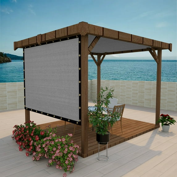90% Shade Fabric Sun Shade Cloth with Grommets GN08 for Pergola Replacement Shade Cover Canopy - Commercial Grade 185 GSM - Cable Zip Ties Included (We Customized)