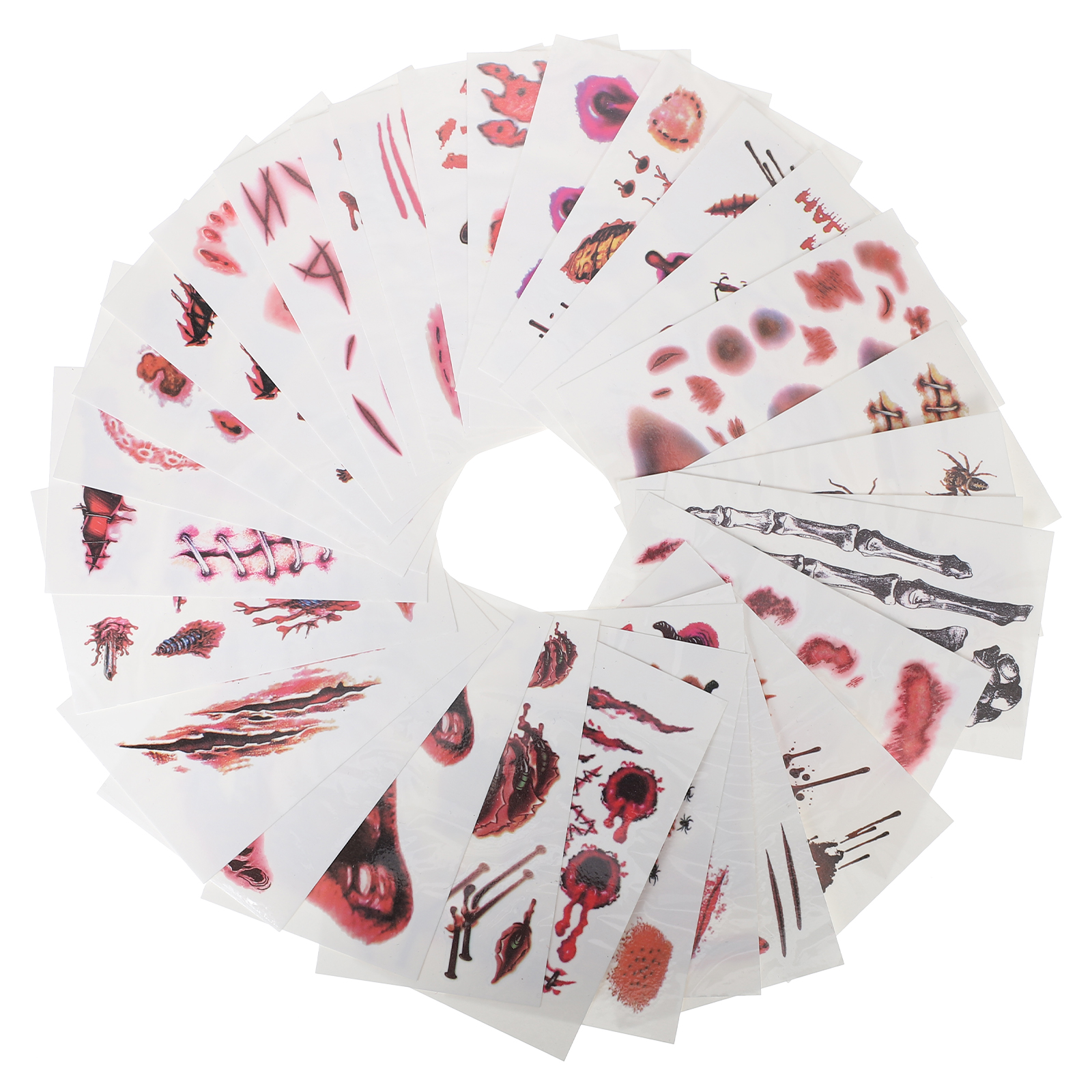 Eease 90 Sheets Temporary Tattoos Decals Halloween Party Bleeding Wound