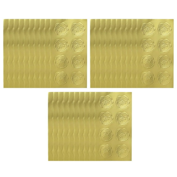 90 Sheets of Wedding Invitation Seal Stickers Self Adhesive Seal Sticker Envelope Wax Seal Stickers