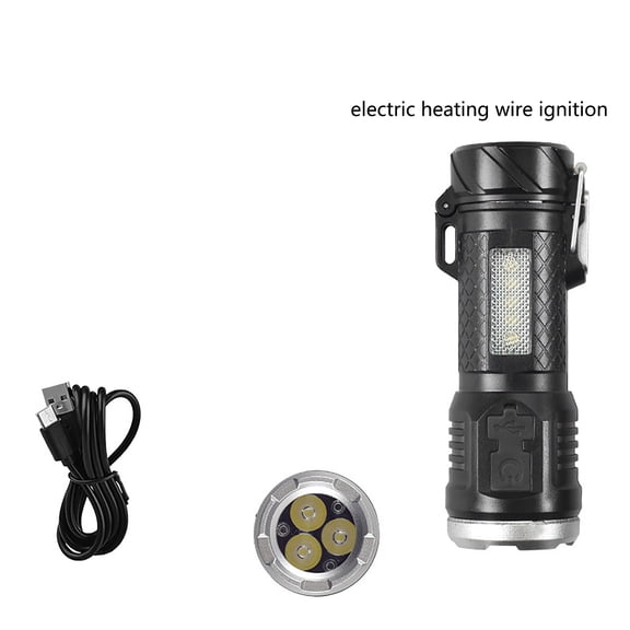 90° Side Light LED Flashlight 1200LM with 360° Adjustable Base USB-C Rechargeable for Reading Camping and Outdoor Use B