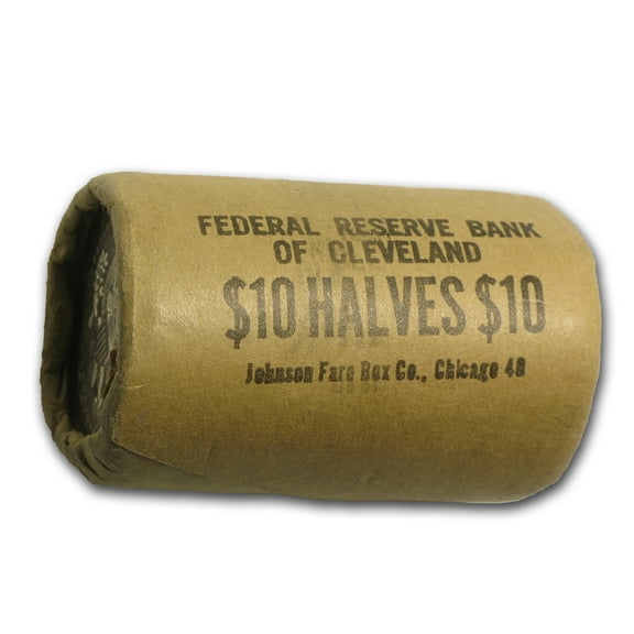 90% Silver 1964 Kennedy Half Dollar 20-Coin Bank Wrapped Roll BU