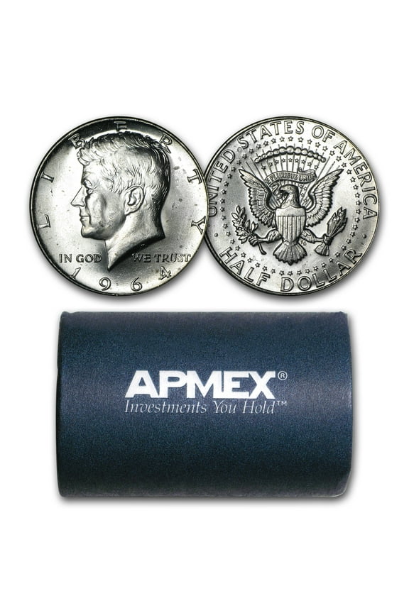 90% Silver 1964-P/D Kennedy Half Dollar 20-Coin Roll BU