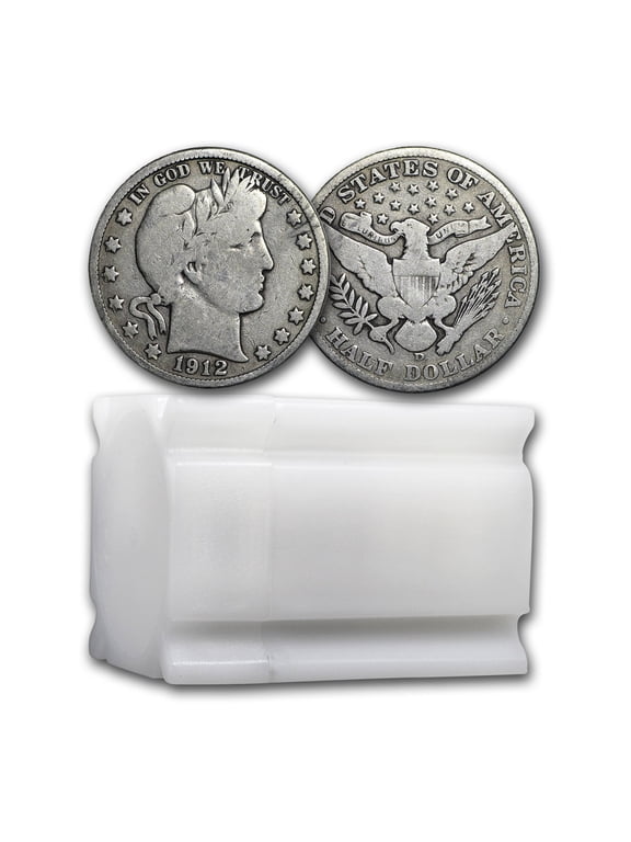 90% Silver Barber Halves $10 20-Coin Roll VG+