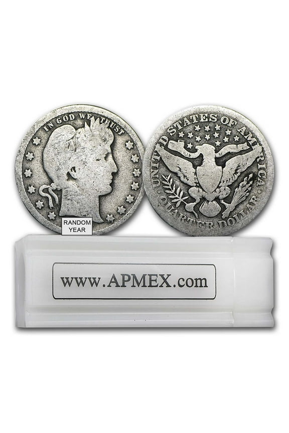 90% Silver Barber Quarters 40-Coin Roll Good/Better