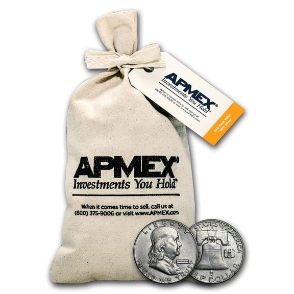 90% Silver Franklin Half-Dollars $50 Face Value Bag Avg Circ