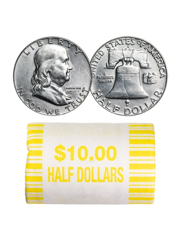 90% Silver Franklin Halves - $10 20-Coin Roll AU