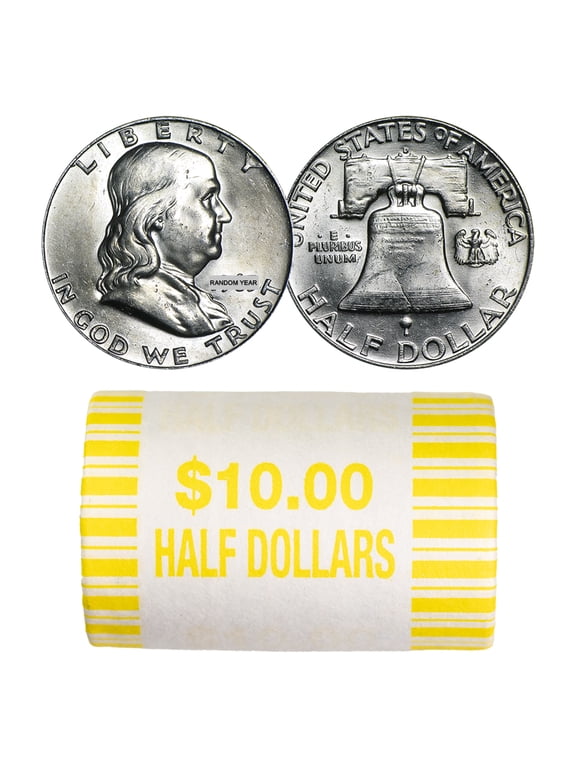 90% Silver Franklin Halves - $10 20-Coin Roll BU