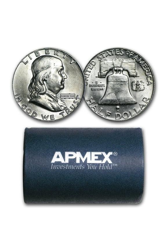 90% Silver Franklin Halves $10 20-Coin Roll BU