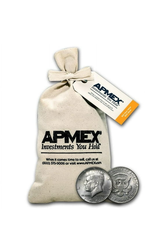 90% Silver Kennedy Half Dollars $50 Face Value Bag (1964)
