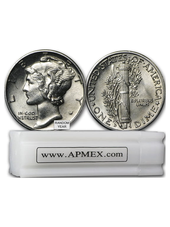 90% Silver Mercury Dime 50-Coin Roll BU (Random Years)