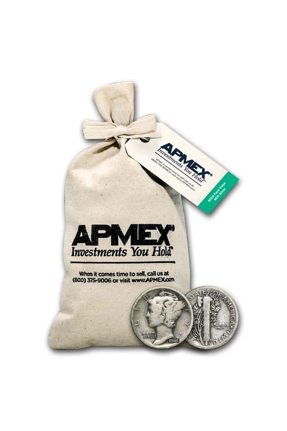 90% Silver Mercury Dime $500 Face Value Bag