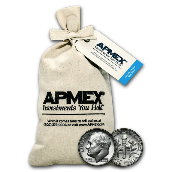 90% Silver Roosevelt Dimes $100 Face Value Bag BU