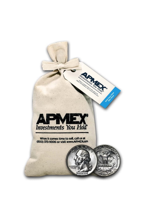 90% Silver Washington Quarters $100 Face Value Bag BU