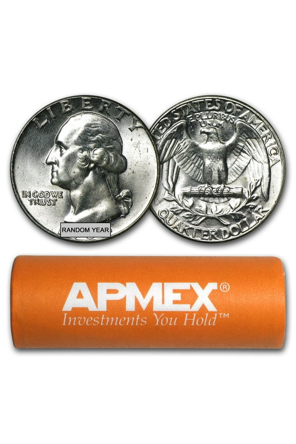 90% Silver Washington Quarters 40-Coin Roll BU