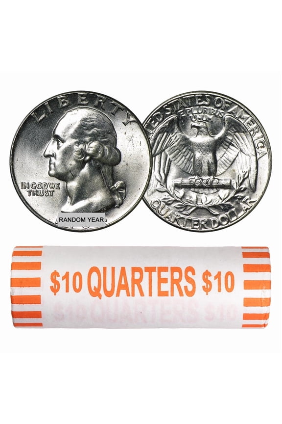 90% Silver Washington Quarters - 40-Coin Roll BU