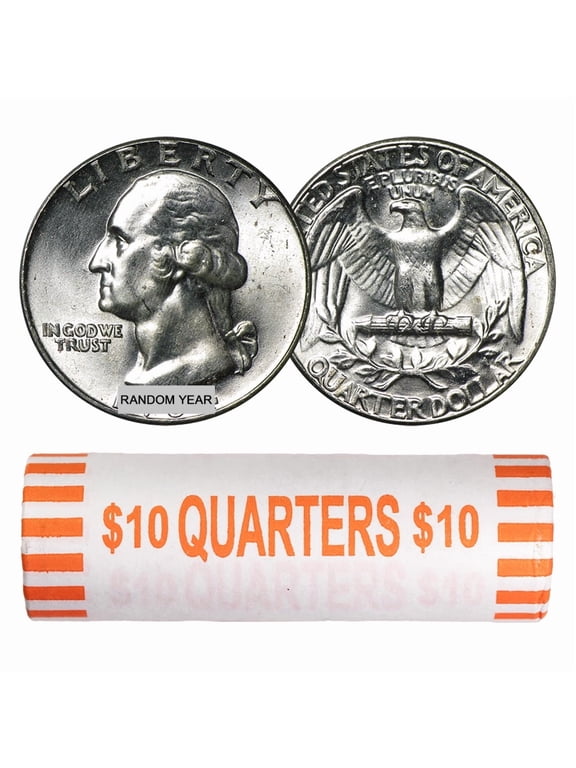 90% Silver Washington Quarters - 40-Coin Roll BU