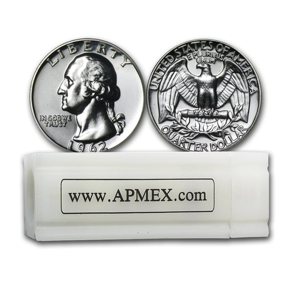 90% Silver Washington Quarters 40-Coin Roll Proof