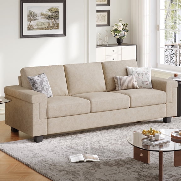 90" Sofa Couch, Modern Upholstered Sofa 3 Seater Sofa For Living Room Apartment Office