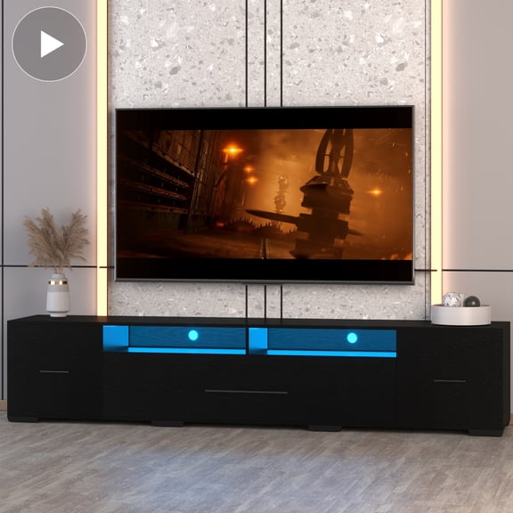 90% Storage Space - 31 Light Modes - Primary Living Space - Convenient Charging TV Console