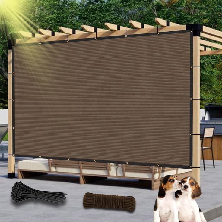 90% Sun Shade Cloth 10'X12' Shade Screens for Outdoor Patio, Pergola Shade Cover Canopy Tarp for Deck, Garden, Backyard, Carport