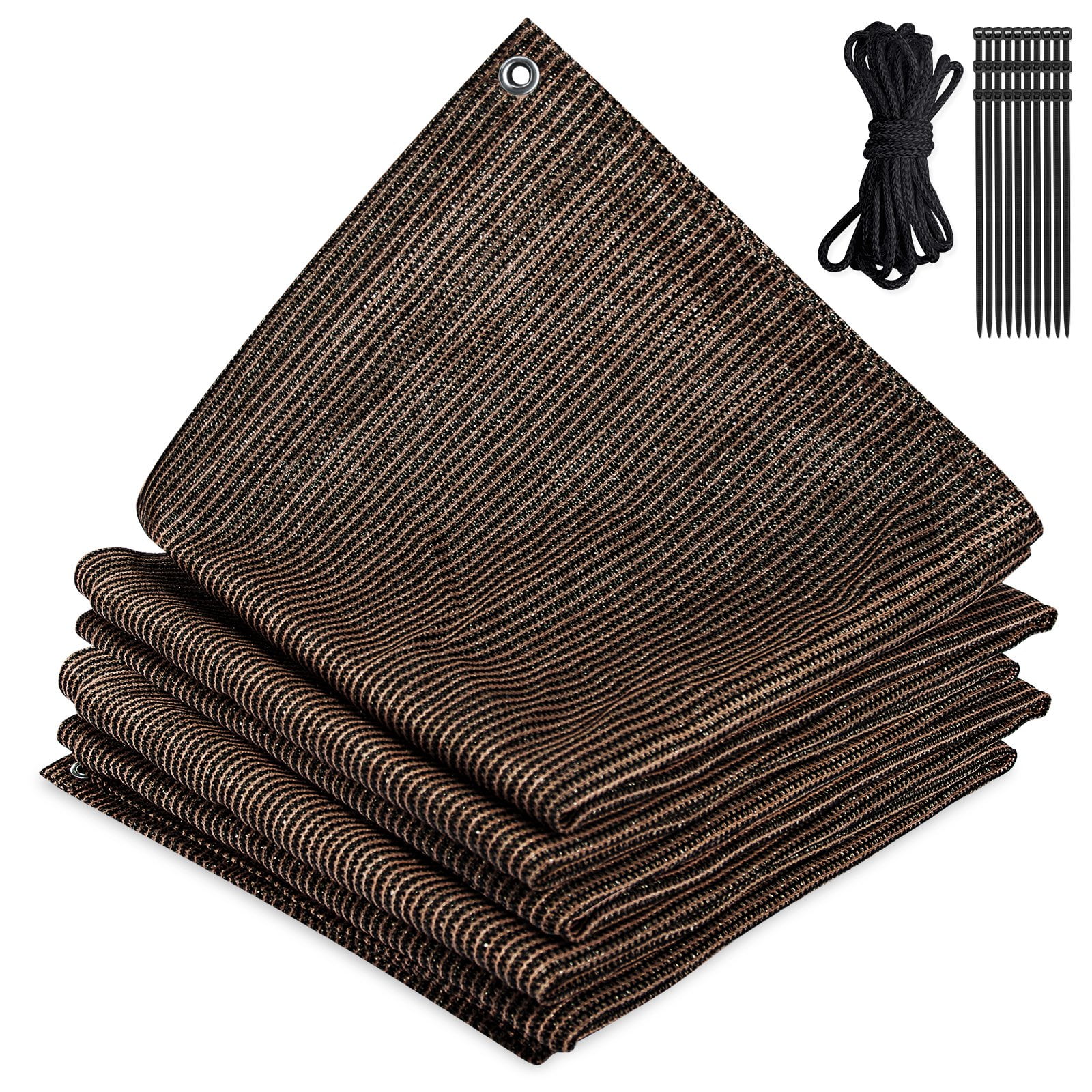 90% Sun Shade Cloth 10FTx20FT Mocha Pergola Shade Cover – Sunshade for Gardens, Patio, Balcony, High Density Polyethylene