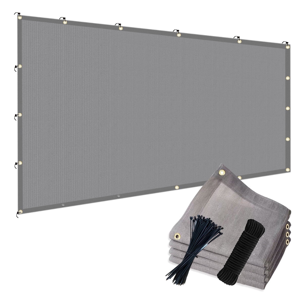 90% Sun Shade Cloth, 6' x 6' Pergola Shade Cover for Patio, Outdoor, Garden, Backyard, Gray