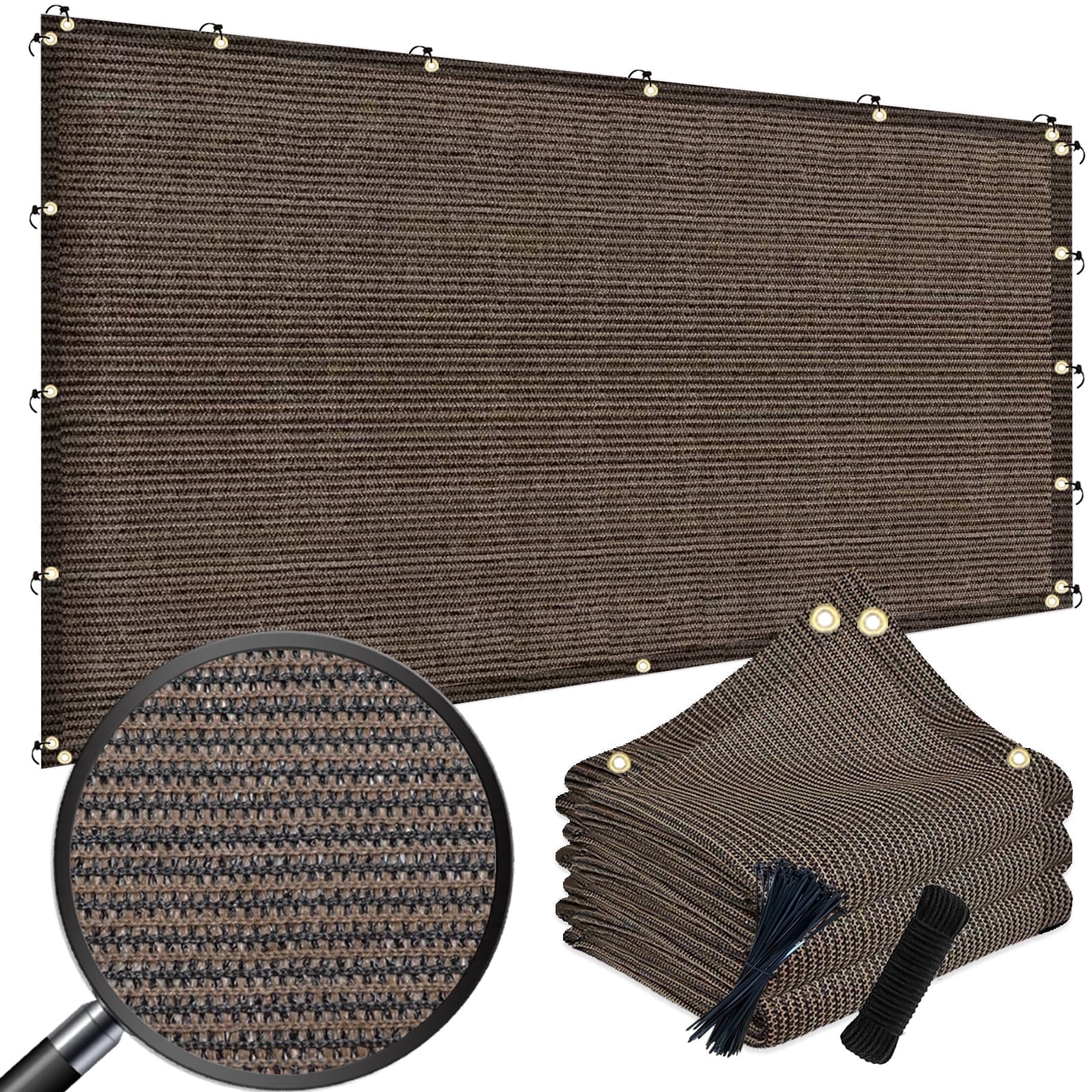 90% Sun Shade Cloth, 8' x 20' Pergola Shade Cover for Patio, Outdoor, Garden, Backyard, Mocha