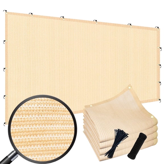 90% Sun Shade Cloth, 8' x 25' Pergola Shade Cover for Patio, Outdoor, Garden, Backyard, Beige