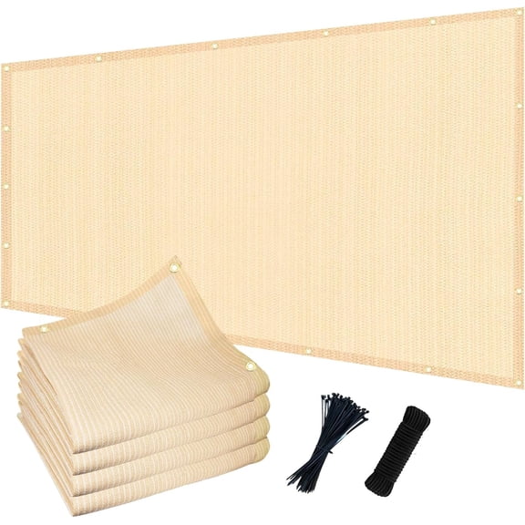 90% Sun Shade Cloth with Grommets, 6' x 8' Pergola Shade Cover for Outdoor Patio, Garden, Deck, Backyard, Beige