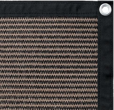 90% Sun Shades for Patios 12x 16ft Shade Fabric Sun Shade Cloth Taped Edge with Grommets Sun-Block Mesh Shade for Pergola Cover Canopy Mocha, 12 Bungee Balls