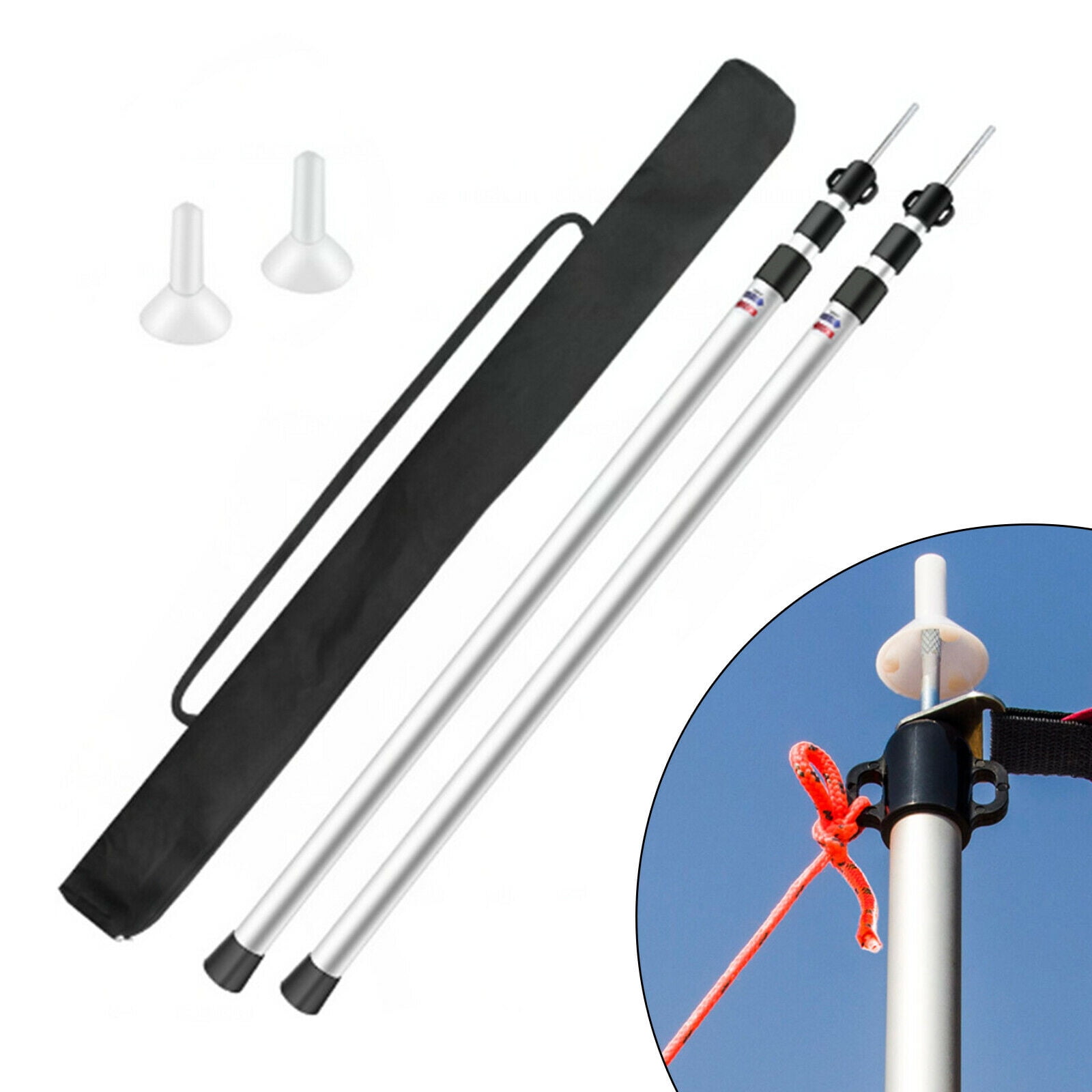 Telescoping clearance tent pole