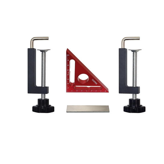 90 Triangle Ruler with Positioning Block Right Angle Clamp for Precision Woodworking