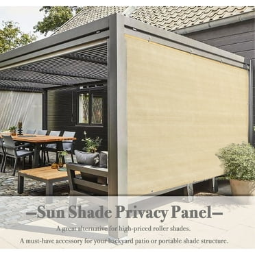 90% UV Block HDPE Sun Shade Privacy Panel with Grommets on 4 Sides for Patio/Awning/Window or Pergola  12' x 6' Beige