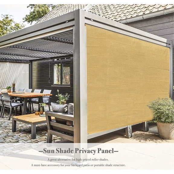 90% UV Block Sun Shade Privacy Panel with Grommets on 4 Sides for Patio, Awning, Window, Pergola or Gazebo