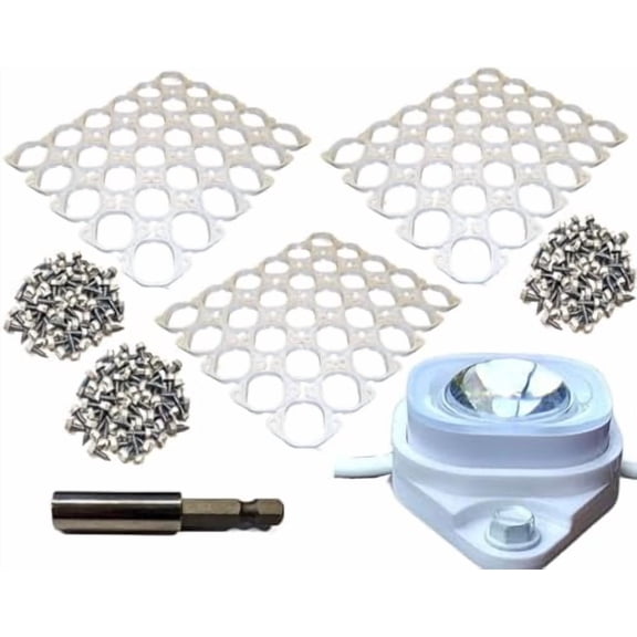 (90 White Mounts) Premium Mounting Bracket Install Kit FITS Govee 150 Foot Pro Permanent Outdoor LED Lights H706B with Screws and Drill Bit Driver Christmas Roof Soffit Fascia Installation Ft