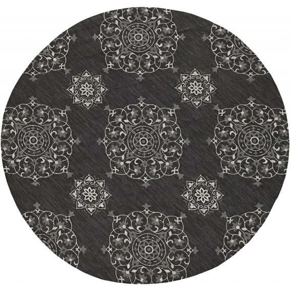 90" X 114" Charcoal Polypropylene Rug