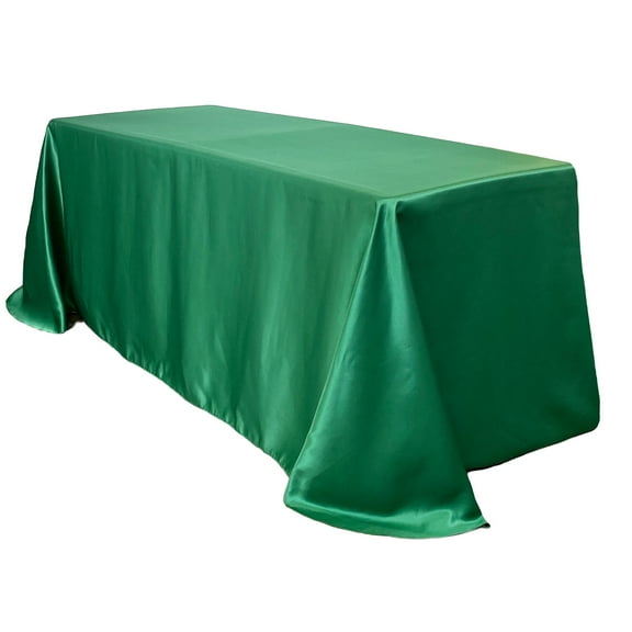 Your Chair Covers - 90 X 132 Inch Rect. L'amour Tablecloth Emerald Green