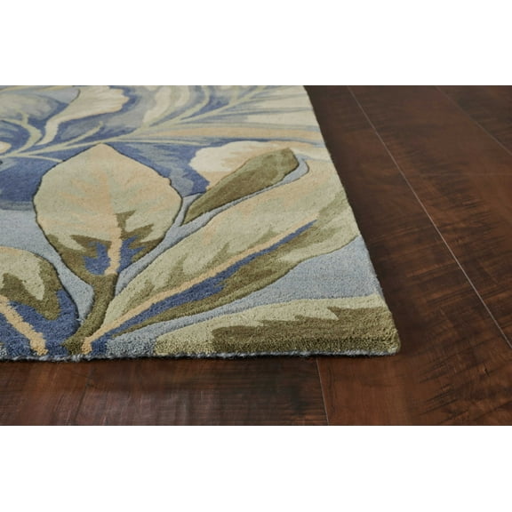 90" X 90" Blue Wool Rug