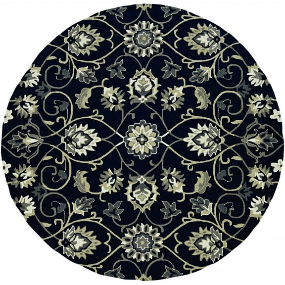 90" X 90" Navy Polypropylene Rug
