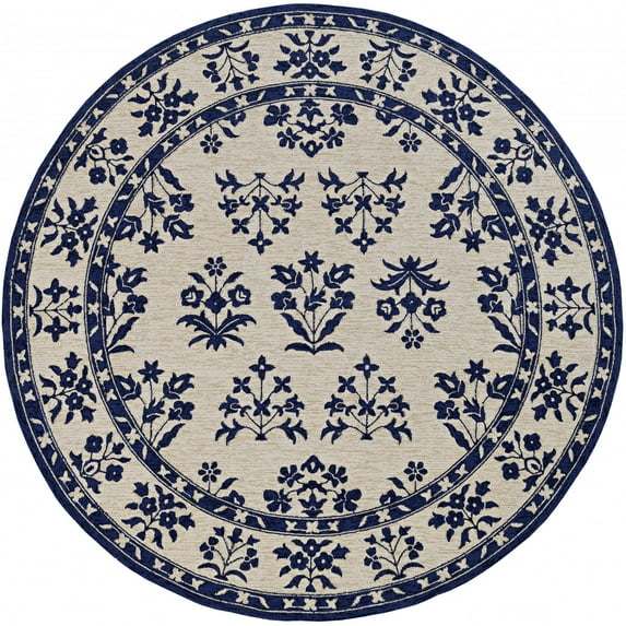 90" X 90" Sand or Blue Polypropylene Rug