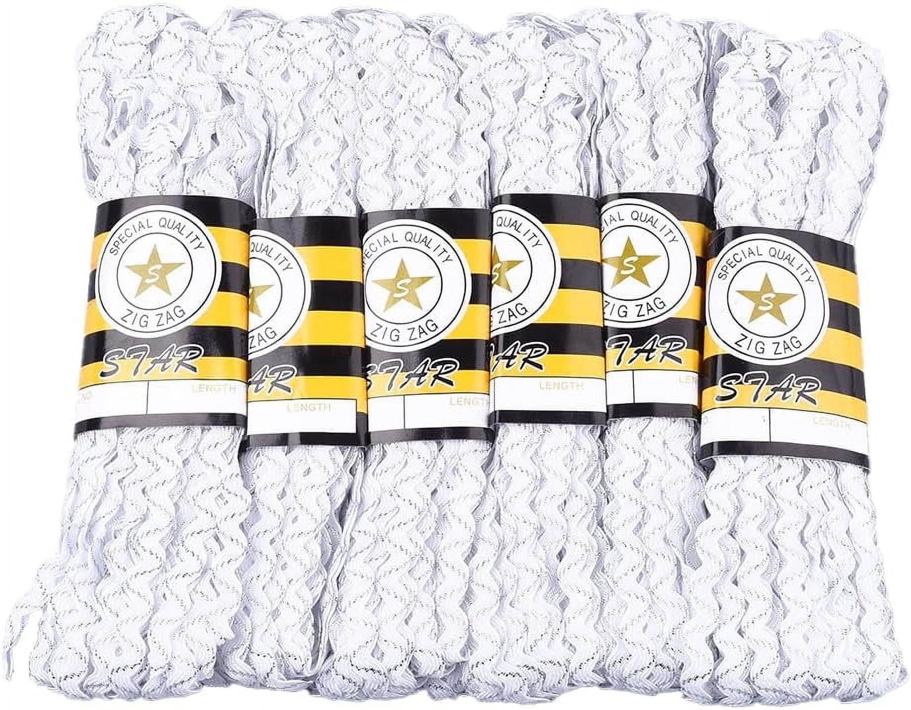 Rick Ribborn 90 Yards 0.3 Inch Metallic Rick Rack Trim White Silver Wavy Bending ...