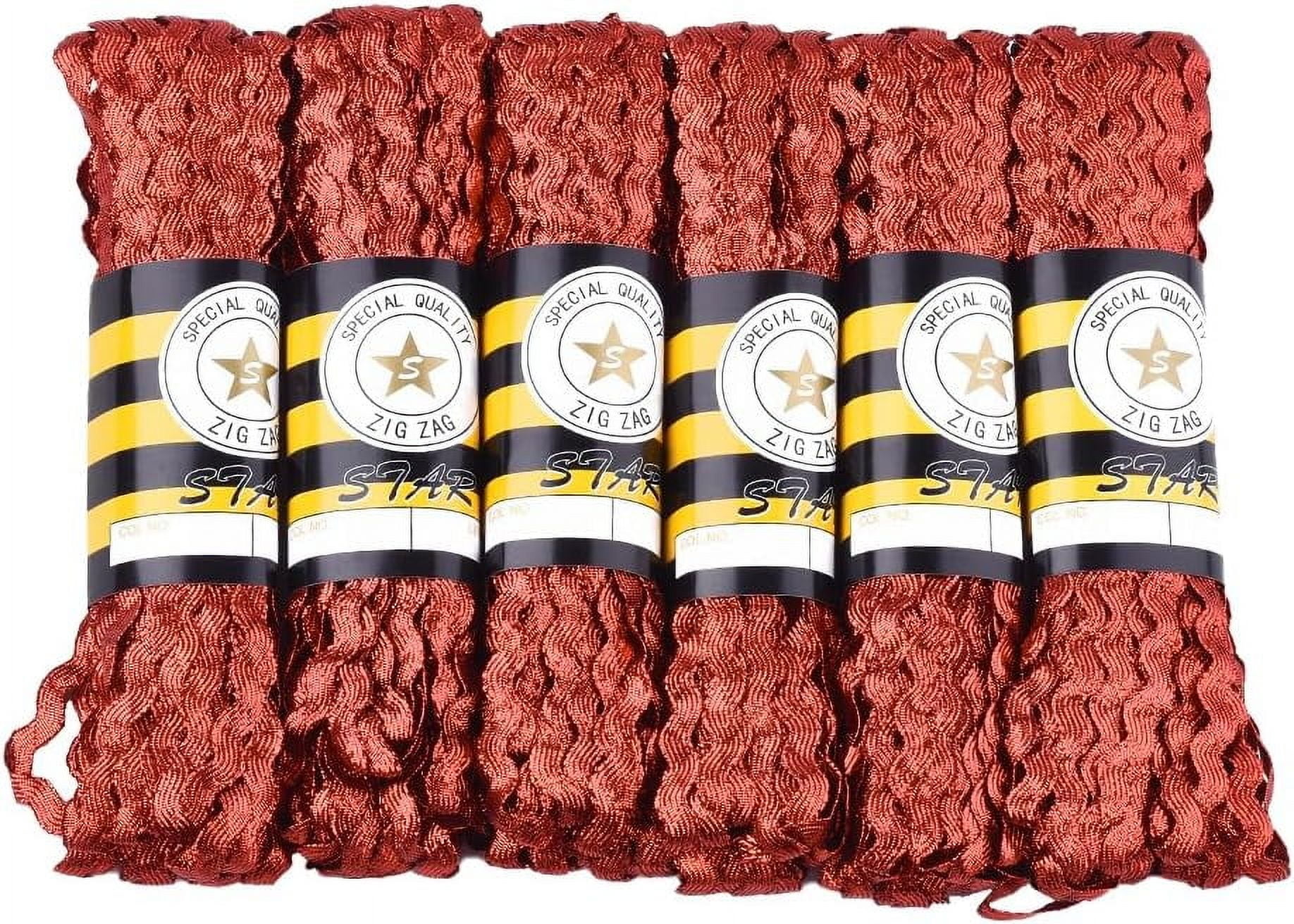 Ric Rack Ribbon 90 Yards 0.3 inch Red RIC Rac Ribbon Bulk Christmas Braid Trim Ribbon ...