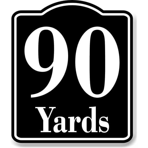 90 Yards Distance Marker Running Race Marathon BLACK Aluminum Composite Sign, 8.5"x10"